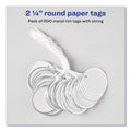 Avery Heavyweight Stock Metal Rim Tags, 2.25" dia, White, 500/Box