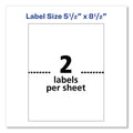 Avery Shipping Labels w/ TrueBlock Technology, Inkjet Printers, 5.5 x 8.5, White, 2/Sheet, 25 Sheets/Pack