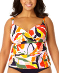 Anne Cole Plus Size Printed V-Neck Tankini Top Womens, Size 20W by Vanessa Jane