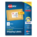 Avery Shipping Labels w/ TrueBlock Technology, Inkjet Printers, 3.33 x 4, White, 6/Sheet, 100 Sheets/Box