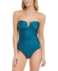 Calvin Klein Womens Shirred Tummy-Control Split-Cup One-Piece Swimsuit, Size 10 by Vanessa Jane