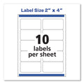 Avery Shipping Labels w/ TrueBlock Technology, Inkjet Printers, 2 x 4, White, 10/Sheet, 25 Sheets/Pack