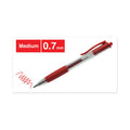 Universal Comfort Grip Gel Pen, Retractable, Medium 0.7 mm, Red Ink, Translucent Red Barrel, Dozen