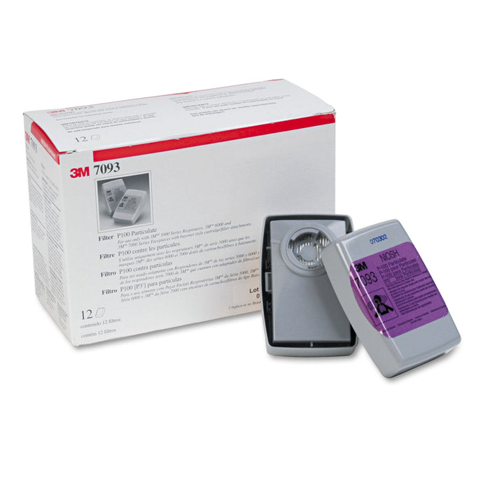 3M Particulate Filter 7093, P100, 12/Box