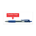 Universal Comfort Grip Gel Pen, Retractable, Medium 0.7 mm, Blue Ink, Translucent Blue Barrel, Dozen