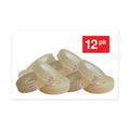 Universal Invisible Tape, 1" Core, 0.5" x 36 yds, Clear, 12/Pack