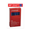 Universal Comfort Grip Gel Pen, Retractable, Medium 0.7 mm, Blue Ink, Translucent Blue Barrel, Dozen