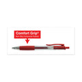Universal Comfort Grip Gel Pen, Retractable, Medium 0.7 mm, Red Ink, Translucent Red Barrel, Dozen