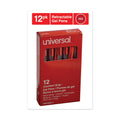 Universal Comfort Grip Gel Pen, Retractable, Medium 0.7 mm, Red Ink, Translucent Red Barrel, Dozen