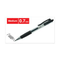 Universal Comfort Grip Gel Pen, Retractable, Medium 0.7 mm, Black Ink, Smoke Barrel, Dozen