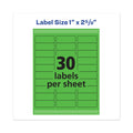 Avery High-Visibility Permanent Laser ID Labels, 1 x 2.63, Neon Green, 750/Pack