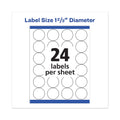 Avery Permanent Laser Print-to-the-Edge ID Labels w/SureFeed, 1.66" dia, White, 600/PK