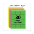 Avery High-Visibility Permanent Laser ID Labels, 1 x 2.63, Asst. Neon, 450/Pack