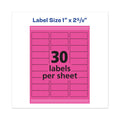 Avery High-Visibility Permanent Laser ID Labels, 1 x 2.63, Neon Magenta, 750/Pack
