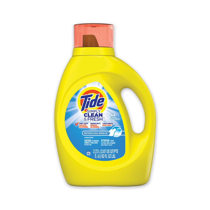 Tide Simply Clean and Fresh Laundry Detergent, Refreshing Breeze, 64 Loads, 92 oz Bottle