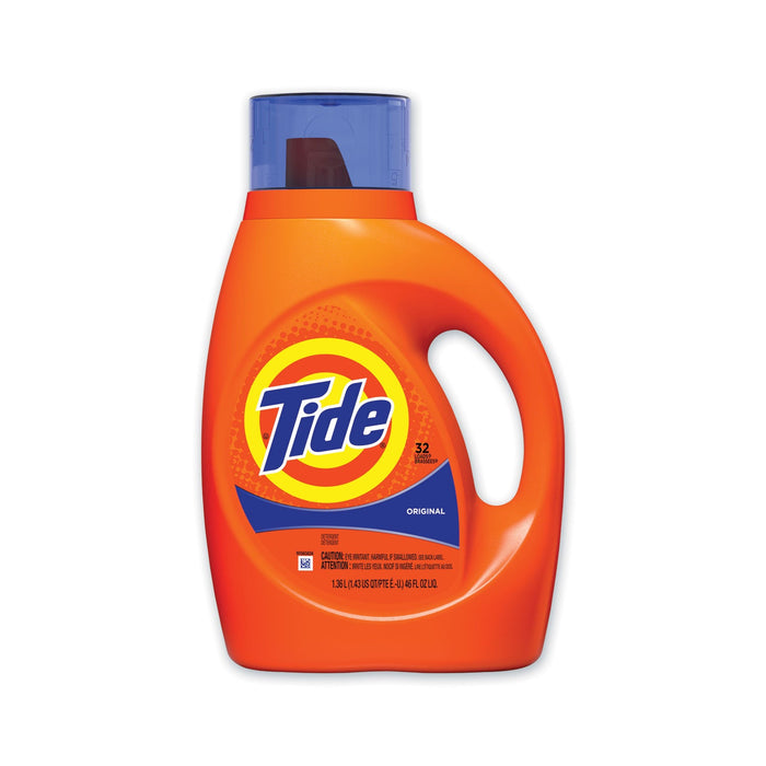 Tide Liquid Tide Laundry Detergent, 32 Loads, 46 oz Bottle, 6/Carton