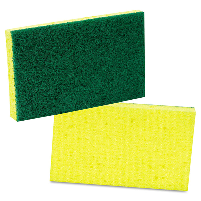 Scotch-Brite Medium-Duty Scrubbing Sponge, 3.6 x 6.1, 0.7" Thick, Yellow/Green, 10/Pack
