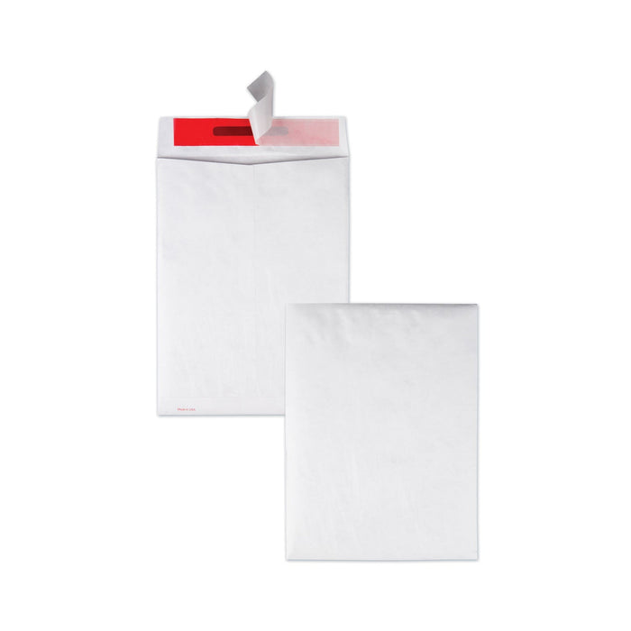 Quality Park Tamper-Indicating Mailers Made with Tyvek, #10 1/2, Flip-Stik Flap, Redi-Strip Adhesive Closure, 9 x 12, White, 100/Box