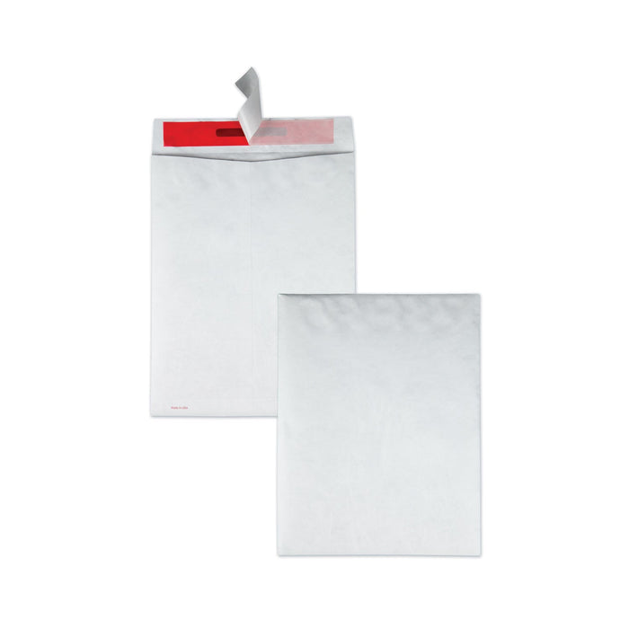 Quality Park Tamper-Indicating Mailers Made with Tyvek, #13 1/2, Flip-Stik Flap, Redi-Strip Adhesive Closure, 10 x 13, White, 100/Box