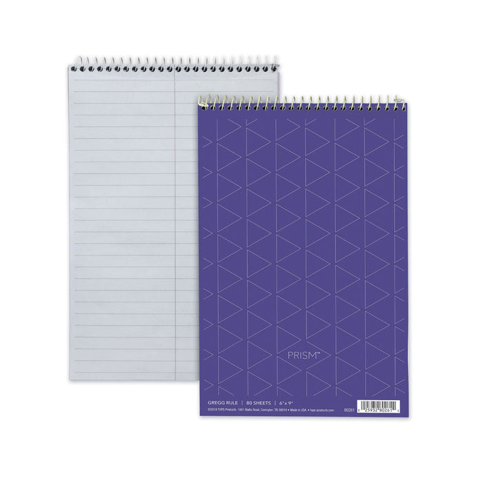 TOPS Prism Steno Pads, Gregg Rule, Orchid Cover, 80 Orchid 6 x 9 Sheets, 4/Pack