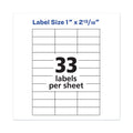 Avery Copier Mailing Labels, Copiers, 1 x 2.81, Clear, 33/Sheet, 70 Sheets/Pack
