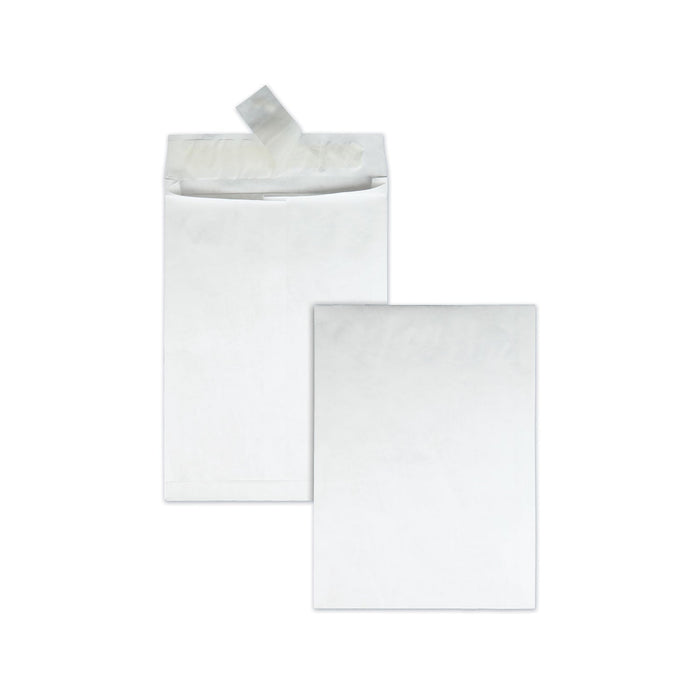 Survivor Lightweight 14 lb Tyvek Open End 1.5" Expansion Mailers, #13 1/2, Square Flap, Redi-Strip Closure, 10 x 13, White, 25/Box