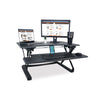 Victor High Rise Height Adjustable Standing Desk with Keyboard Tray, 36" x 31.25" x 5.25" to 20", Gray/Black