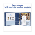 Avery Heavy-Duty View Binder with DuraHinge and One Touch EZD Rings, 3 Rings, 1.5" Capacity, 11 x 8.5, Navy Blue