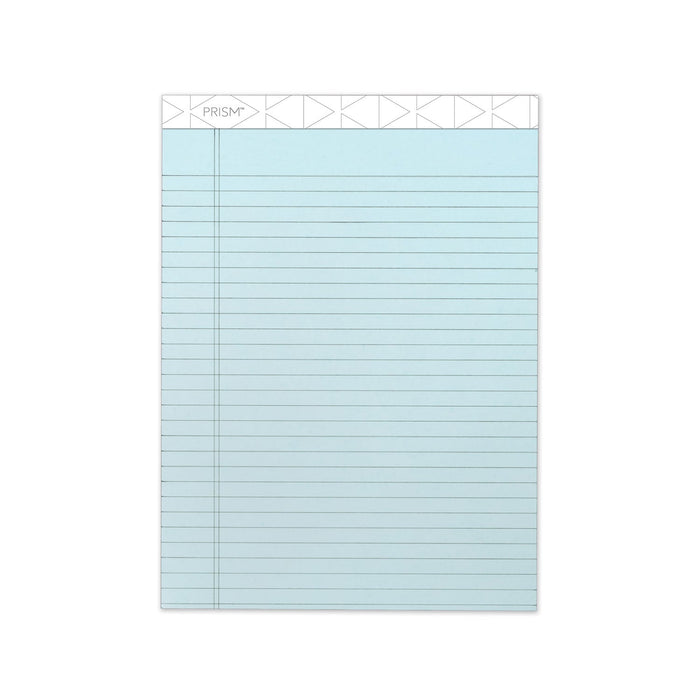 TOPS Prism + Colored Writing Pads, Wide/Legal Rule, 50 Pastel Blue 8.5 x 11.75 Sheets, 12/Pack