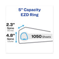 Avery Heavy-Duty View Binder with DuraHinge and Locking One Touch EZD Rings, 3 Rings, 5" Capacity, 11 x 8.5, Pacific Blue