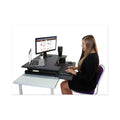 Victor High Rise Height Adjustable Standing Desk with Keyboard Tray, 31" x 31.25" x 5.25" to 20", Gray/Black