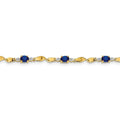 1.76 Ct Oval Blue Sapphire & Diamond Prong 14K Yellow Gold Twist Link Bracelet by Fine Color Jewels