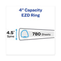 Avery Heavy-Duty View Binder with DuraHinge and Locking One Touch EZD Rings, 3 Rings, 4" Capacity, 11 x 8.5, Navy Blue