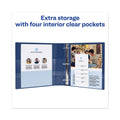 Avery Heavy-Duty View Binder with DuraHinge and Locking One Touch EZD Rings, 3 Rings, 4" Capacity, 11 x 8.5, Navy Blue
