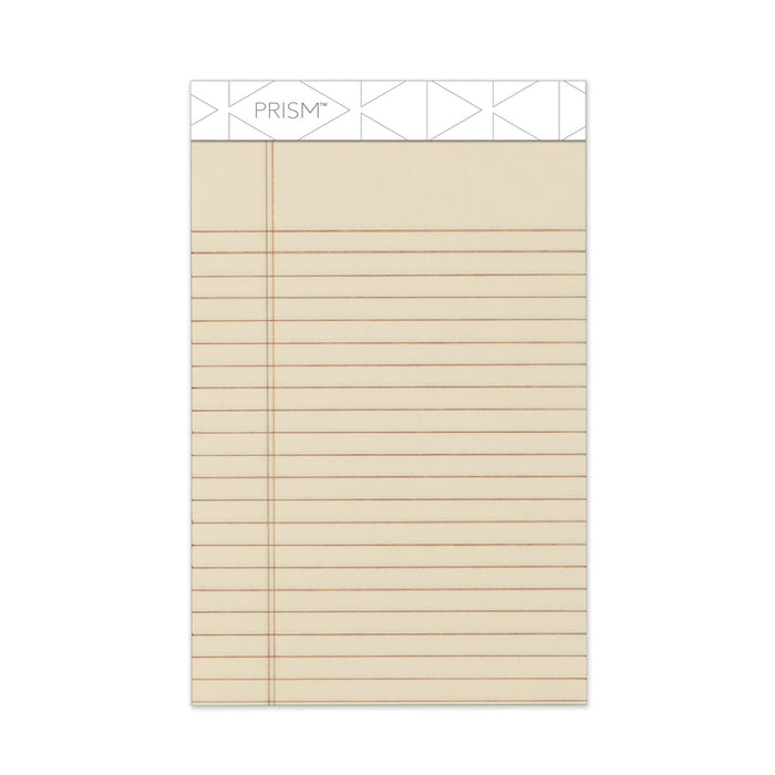 TOPS Prism + Colored Writing Pads, Narrow Rule, 50 Pastel Ivory 5 x 8 Sheets, 12/Pack
