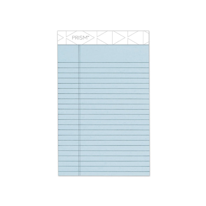TOPS Prism + Colored Writing Pads, Narrow Rule, 50 Pastel Blue 5 x 8 Sheets, 12/Pack