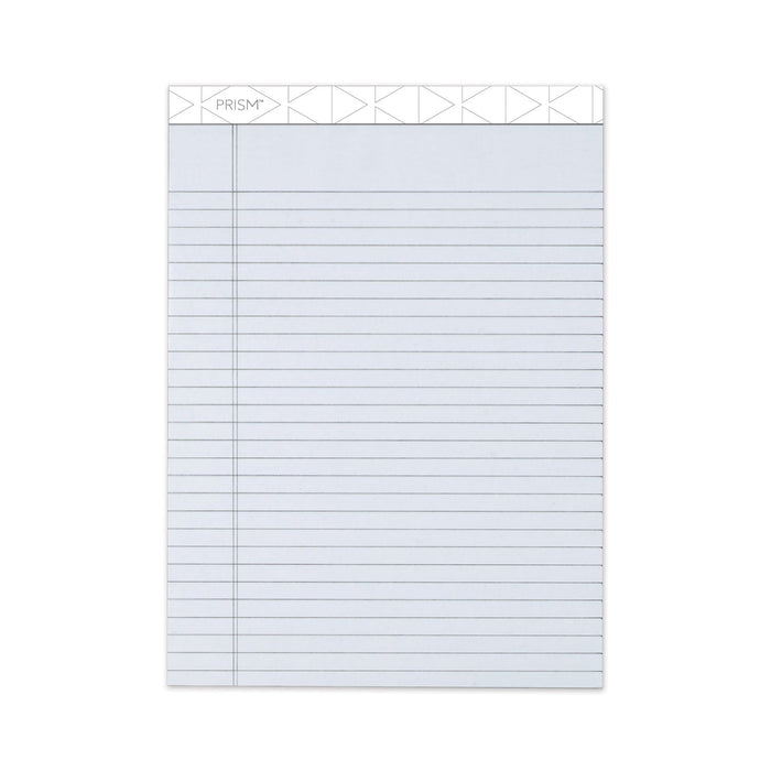 TOPS Prism + Colored Writing Pads, Wide/Legal Rule, 50 Pastel Gray 8.5 x 11.75 Sheets, 12/Pack