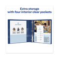 Avery Heavy-Duty View Binder with DuraHinge and One Touch EZD Rings, 3 Rings, 1" Capacity, 11 x 8.5, Navy Blue