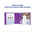 Avery Heavy-Duty View Binder with DuraHinge and Locking One Touch EZD Rings, 3 Rings, 4" Capacity, 11 x 8.5, Purple