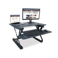 Victor High Rise Height Adjustable Standing Desk with Keyboard Tray, 31" x 31.25" x 5.25" to 20", Gray/Black