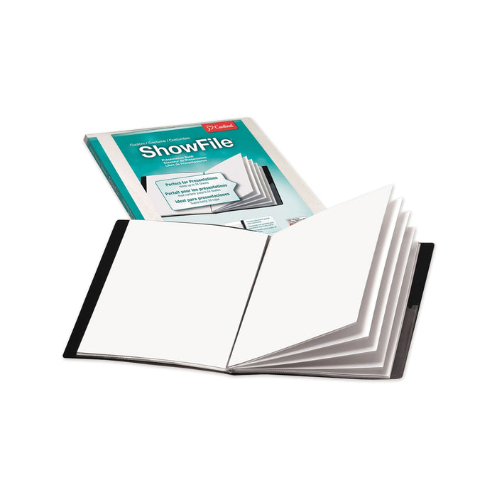 Cardinal ShowFile Display Book with Custom Cover Pocket, 12 Letter-Size Sleeves, Black