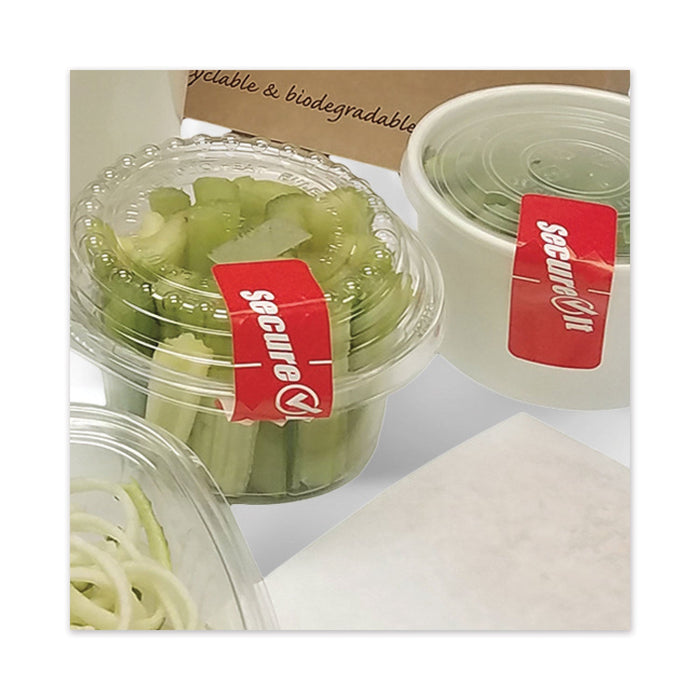 National Checking Company SecureIT Tamper Evident Food Container Seals, 1" x 3", Red, Paper, 250/Roll, 2 Rolls/Pack