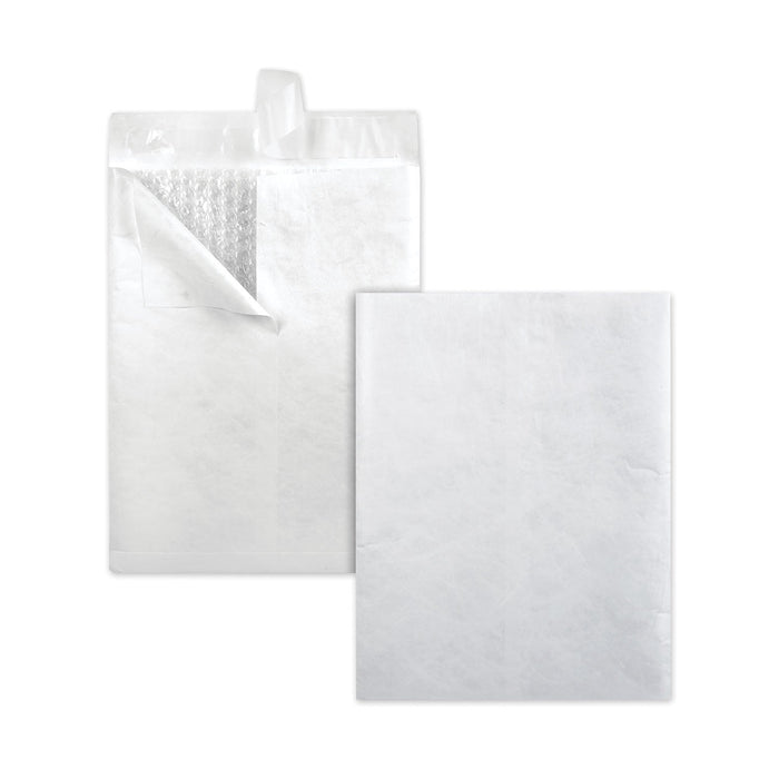 Survivor Bubble Mailer of DuPont Tyvek, #13 1/2, Square Flap, Redi-Strip Adhesive Closure, 10 x 13, White, 25/Box