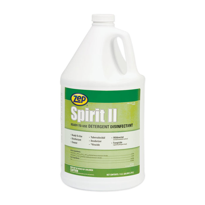 Zep Spirit II Ready-to-Use Disinfectant, Citrus Scent, 1 gal Bottle, 4/Carton