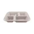World Centric Fiber Bento Box Containers, 5-Compartment, 11.8 x 9.4 x 2, Natural, Paper, 300/Carton