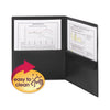 Smead Poly Two-Pocket Folder with Snap Closure Security Pocket, 100-Sheet Capacity, 11 x 8.5, Black, 5/Pack