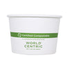 World Centric Paper Bowls, 8 oz, 3.5" Diameter x 2.3"h, White, 1,000/Carton