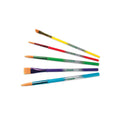 Crayola Arts and Craft Brush Set, Assorted Sizes, Natural Hair, Angled, Flat, Round, 5/Set