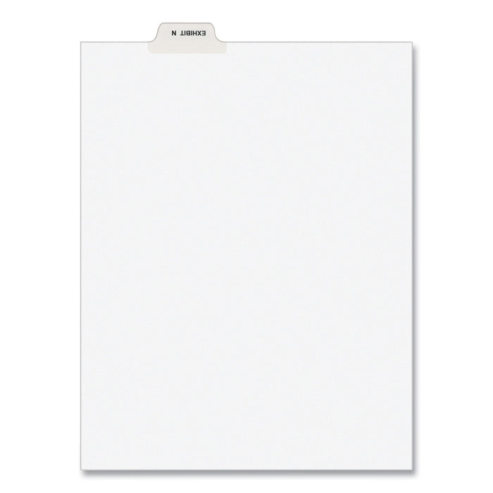 Avery-Style Preprinted Legal Bottom Tab Dividers, 26-Tab, Exhibit N, 11 x 8.5, White, 25/Pack