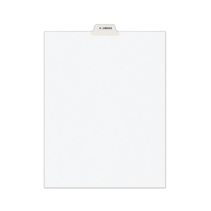 Avery-Style Preprinted Legal Bottom Tab Divider, 26-Tab, Exhibit H, 11 x 8.5, White, 25/PK